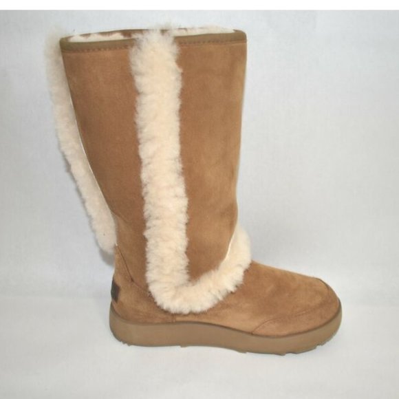 New Ugg Sundance Genuine Shearling Waterproof Boot Chestnut Size 6 1017511 DD147 - Picture 7 of 9
